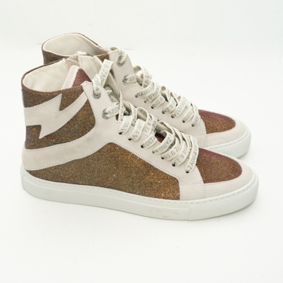 ZADIG AND VOLTAIRE. High Glitter Flash Trainers. - Picture 1 of 15